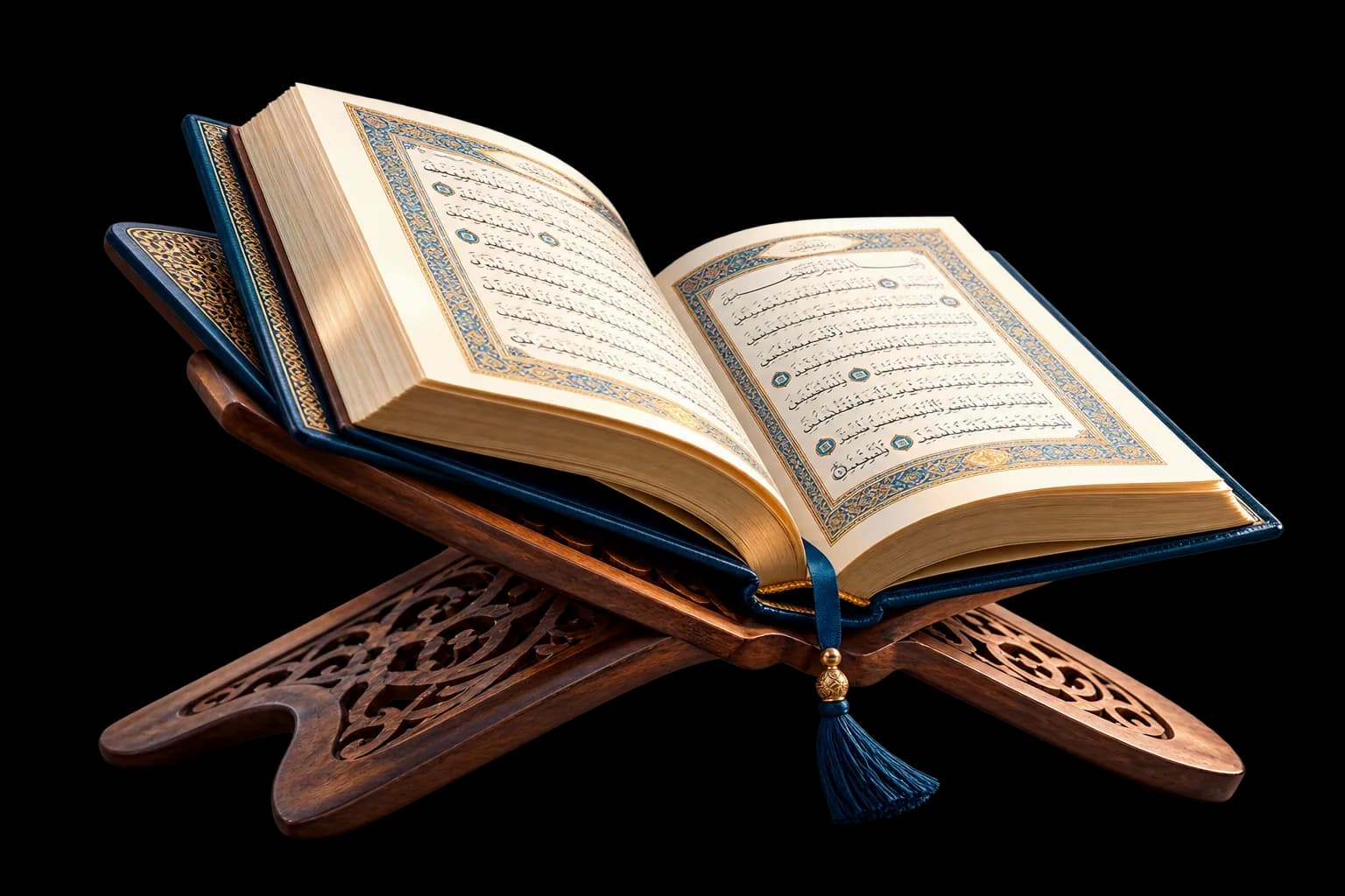 Open Qur'an on a traditional rehal